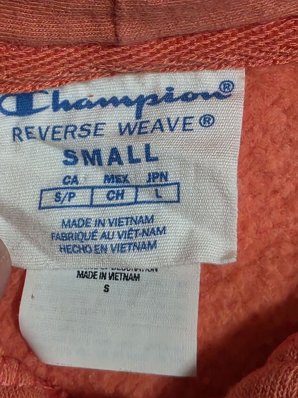 Champion Reverse Weave Small Sweatshirt - Coral/Orange